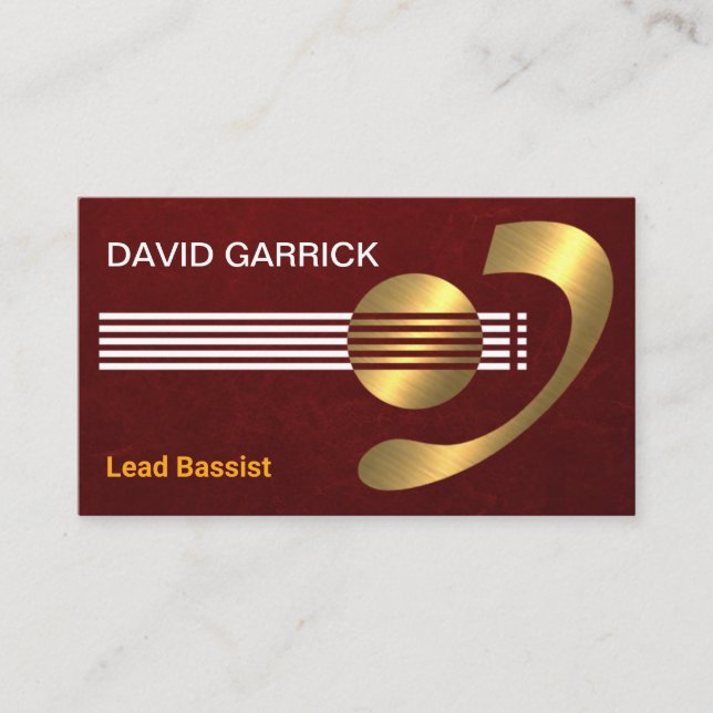 Tarjeta De Visita Guitarra de oro creativa (Anverso)