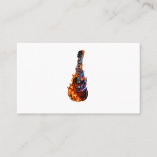 Tarjeta De Visita Guitarra Eléctrica en Llamas Fuego y Relámpagos Ro