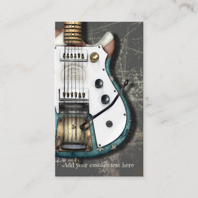 Tarjeta De Visita Guitarra eléctrica retra de la bandera americana (Anverso)
