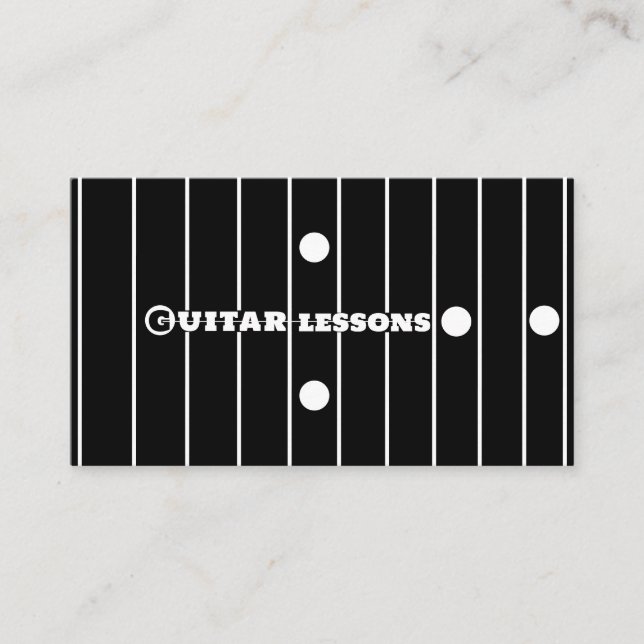 Tarjeta De Visita Guitarra Lecciones de Guitarismo Instructor de Mús (Anverso)