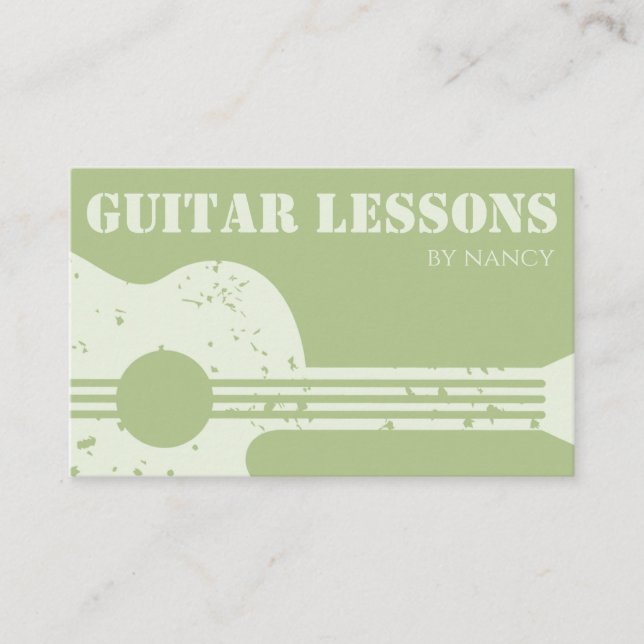 Tarjeta De Visita Guitarra Lecciones de Guitarra Profesor de Guitarr (Anverso)