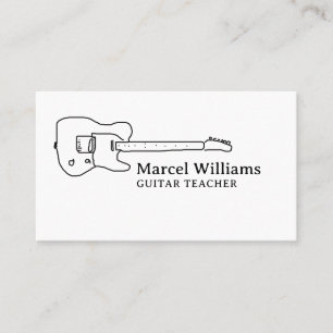 Tarjeta De Visita Guitarra minimalista