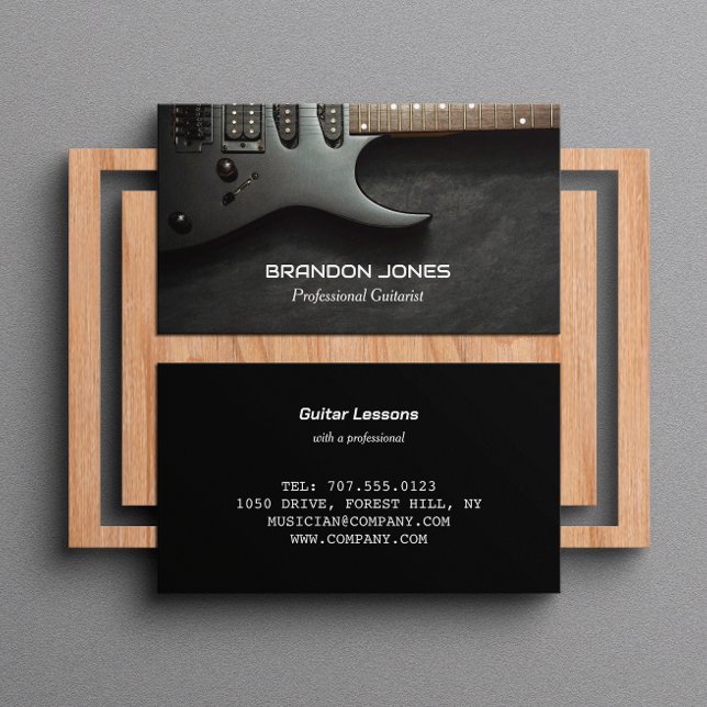 Tarjeta De Visita Guitarra negra, guitarrista, músico profesional (Subido por el creador)