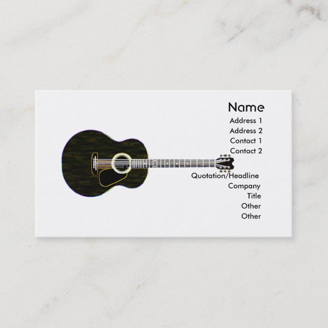 Tarjeta De Visita Guitarra oscura (Anverso)