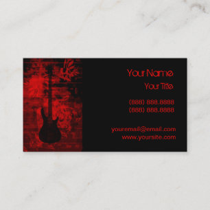 Tarjeta De Visita Guitarra roja