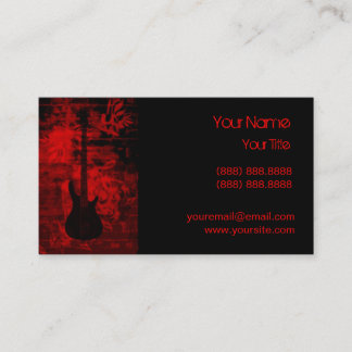 Tarjeta De Visita Guitarra roja