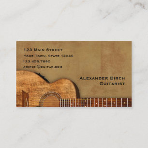 Tarjeta De Visita Guitarra rústica