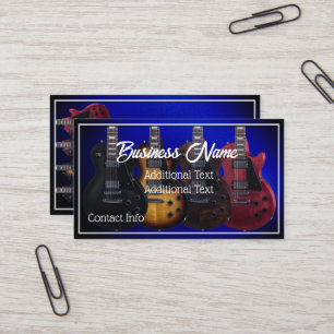 Tarjeta De Visita Guitarras Eléctricas Azul