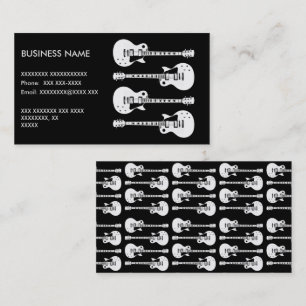 Tarjeta De Visita Guitarras Eléctricas Gráfico en Blanco