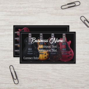 Tarjeta De Visita Guitarras Eléctricas Negras