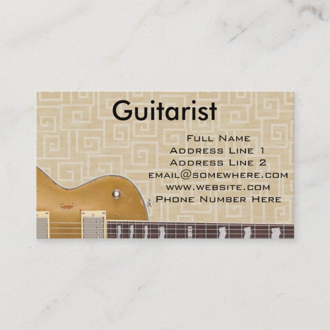 Tarjeta De Visita Guitarrista (Anverso)