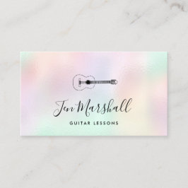 Tarjeta De Visita Guitarrista de fondo iridiscente de FAUX