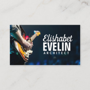 Tarjeta De Visita guitarrista de guitarra de concierto de público y6