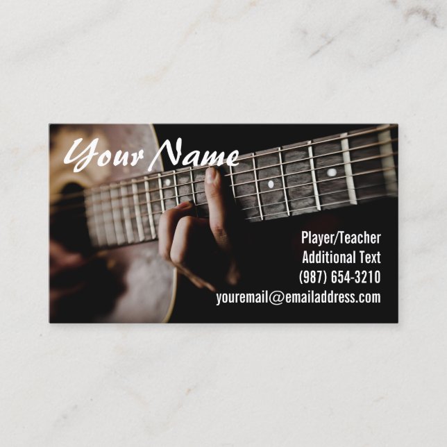 Tarjeta De Visita Guitarrista - profesor - compositor - banda (Anverso)