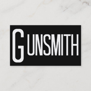 Tarjeta De Visita Gunsmith Black Simple Business Card