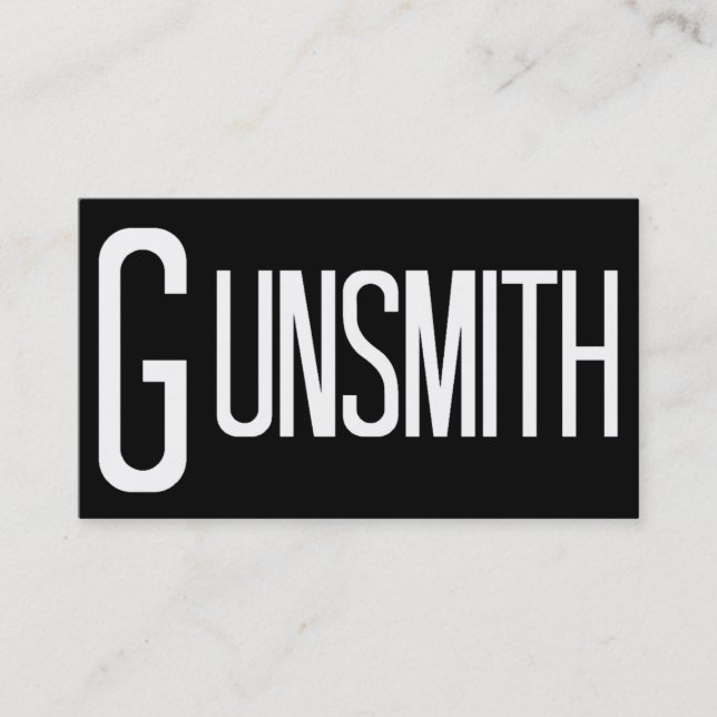 Tarjeta De Visita Gunsmith Black Simple Business Card (Anverso)