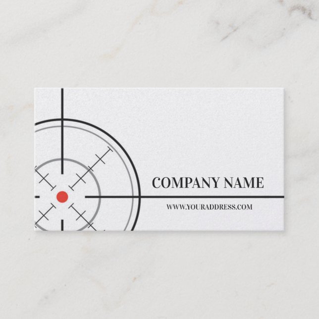 Tarjeta De Visita Gunsmith Shop Target White Business Card (Anverso)