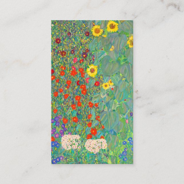 Tarjeta De Visita Gustav Klimt 1907,Farm Garden with Sunflowers. (Anverso)