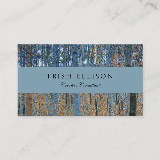 Tarjeta De Visita Gustav Klimt Beech Tree Forest Grove (Anverso)