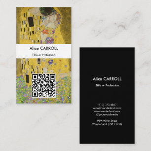 Tarjeta De Visita Gustav Klimt - El beso - Código QR
