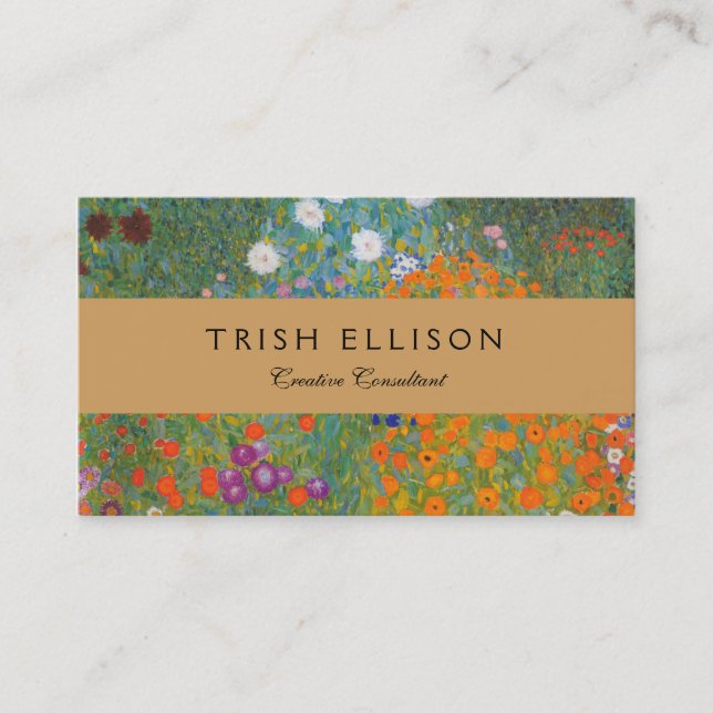 Tarjeta De Visita Gustav Klimt Flor Jardín Naturaleza (Anverso)