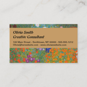 Tarjeta De Visita Gustav Klimt Flor Jardín Naturaleza
