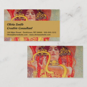 Tarjeta De Visita Gustav Klimt Red Woman Gold Snake Pintura