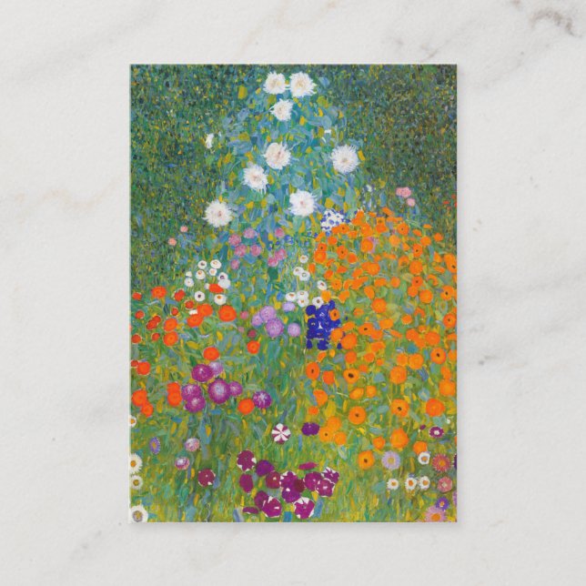 Tarjeta De Visita Gustavo Klimt: Jardín de flores (Anverso)