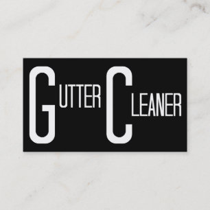 Tarjeta De Visita Gutter Cleaner Black Simple Business Card