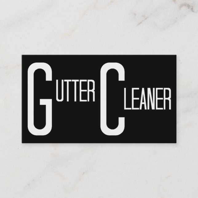Tarjeta De Visita Gutter Cleaner Black Simple Business Card (Anverso)