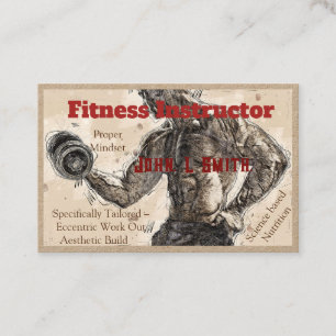 Tarjeta De Visita Gym Fitness Instructor Premium Kraft