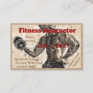 Tarjeta De Visita Gym Fitness Instructor Premium Kraft