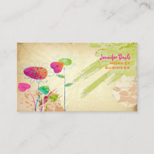 Tarjeta De Visita H H H H H 3 H con flor grunge vintage