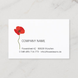 Tarjeta De Visita H yBee *Red Poppy* Papaver Rhoeas . 01. floral