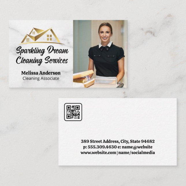 Tarjeta De Visita Habitaciones de Hotel de Limpieza de Casas (Anverso / Reverso)