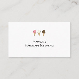 Tarjeta De Visita Hacedor de Helado Artesanal Simple Personalizable