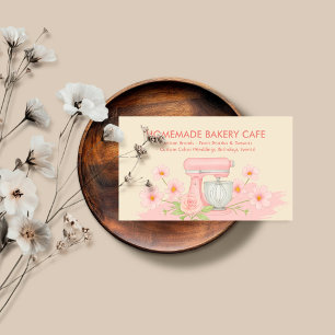 Tarjeta De Visita Hacedor de Pasteles de Repostería Floral Amarillo
