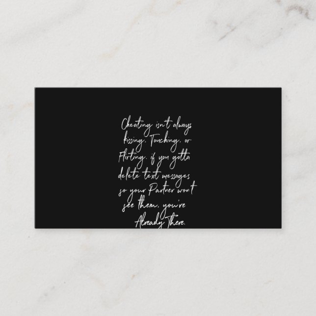 Tarjeta De Visita hacer trampa no siempre es besar tocando o coquete (Anverso)