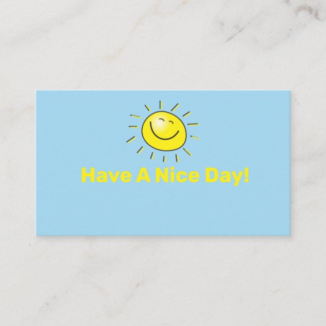 Tarjeta De Visita Hacer Una Buena Cita Diaria Simple Feliz Sun Face  (Anverso)