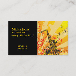 Tarjeta De Visita Haces chillones del saxofón de la música