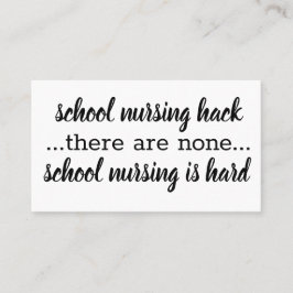 Tarjeta De Visita Hack de Enfermería escolar, pequeño y simple inspi
