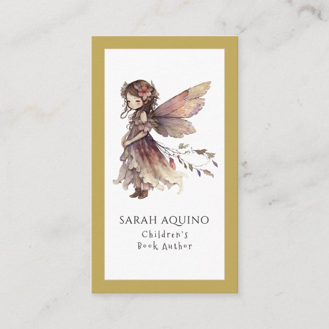Tarjeta De Visita Hada de escritora de libros para niños (Anverso)