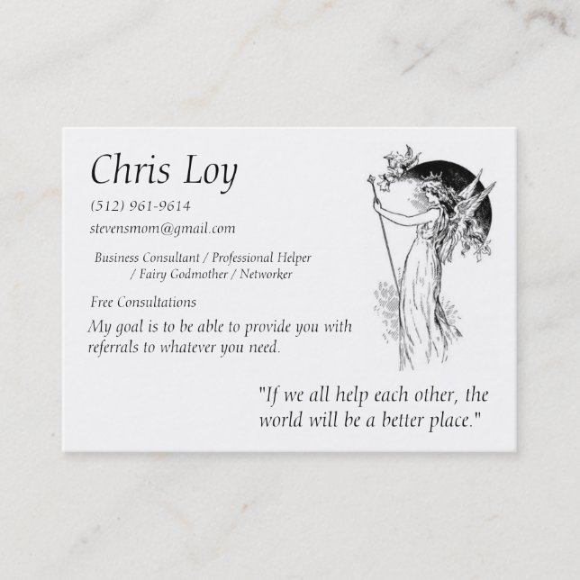 Tarjeta De Visita Hada madrina de Chris Loy (Anverso)
