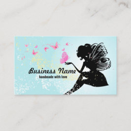 tarjeta de visita - hada, mariposa, fantástica