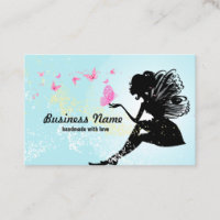 tarjeta de visita - hada, mariposa, fantástica