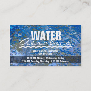 Tarjeta De Visita Haga aeróbicos de agua azul chispeantes del