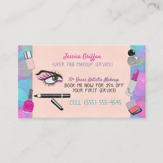 Tarjeta De Visita Hagamos maquillaje (Anverso)