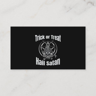 Tarjeta De Visita Hail Satan Pentagram Goat Halloween