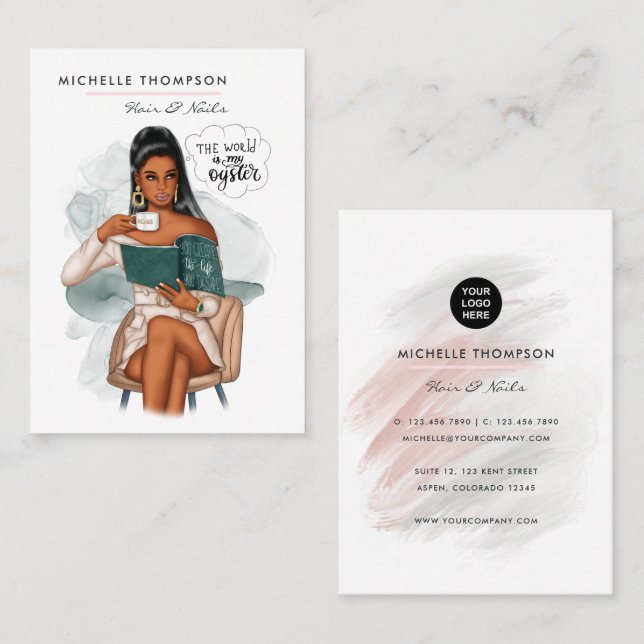 Tarjeta de visita Hair and Nails (Anverso / Reverso)