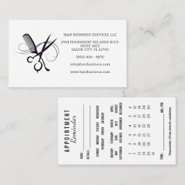 Tarjeta De Visita Hair Appointment Reminder Calendar Business Card